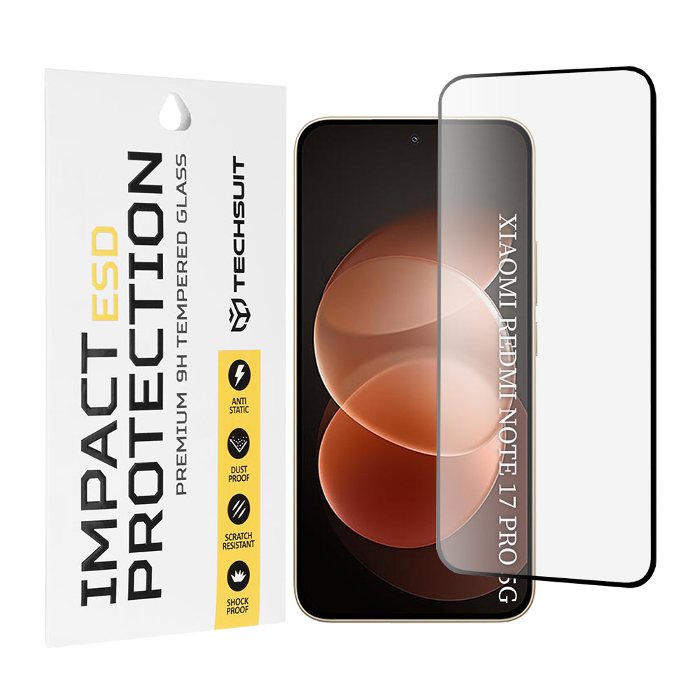 Techsuit Screen Protector for Xiaomi Poco X8 / Redmi Note 17 Pro / Note 17 Pro Max, Tempered Glass, Full Glue, Black