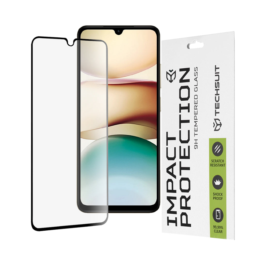 Techsuit képernyővédő fólia Xiaomi Redmi A5 4G (Standard) készülékhez, edzett üveg, teljes ragasztó, 111D, fekete