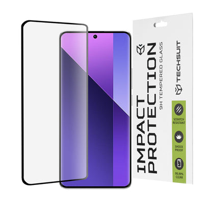 Techsuit képernyővédő fólia Xiaomi Redmi Note 14 Pro 4G / Note 14 Pro+ 5G / Note 14 Pro 5G készülékekhez, edzett üveg, teljes ragasztó, 111D, fekete