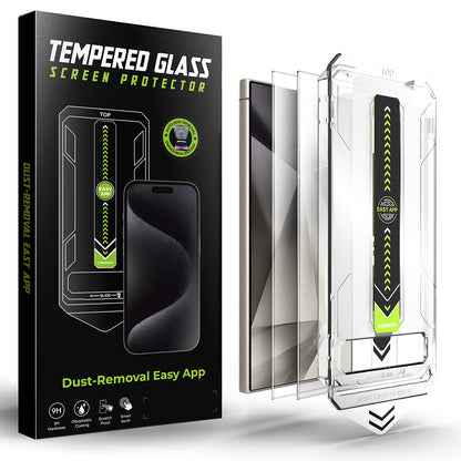 Techsuit TitanGlass CrystalHD képernyővédő fólia Samsung Galaxy S24 Ultra S928 készülékhez, edzett üveg, teljes ragasztó, 2 darabos készlet