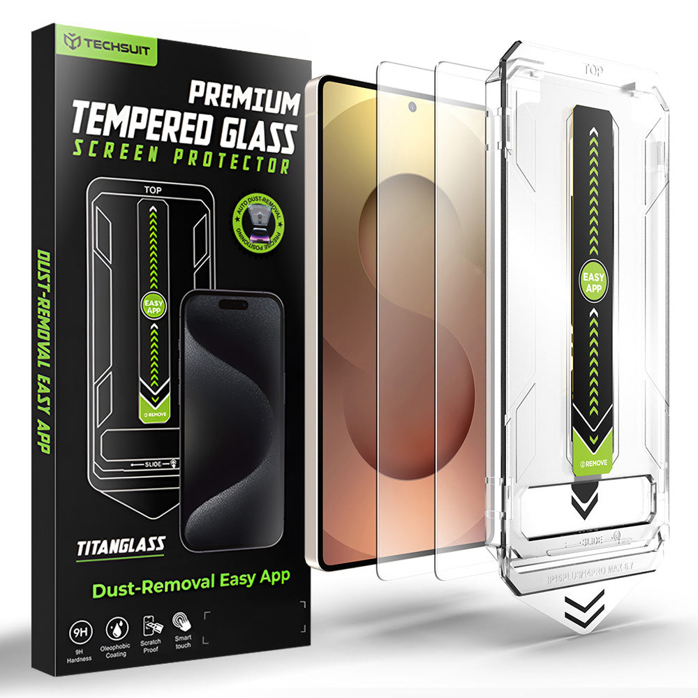 Techsuit TitanGlass CrystalHD képernyővédő fólia Samsung Galaxy S26 Ultra S948-hoz, Edzett üveg, Teljes ragasztás, 2 darabos készlet