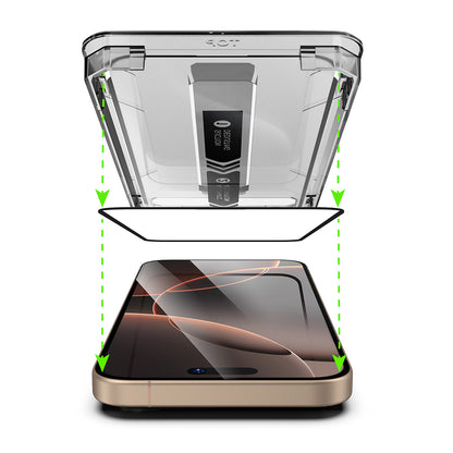 Techsuit TitanGlass képernyővédő fólia Apple iPhone 16 / 15 készülékhez, edzett üveg, teljes ragasztó, 2 darabos készlet, fekete