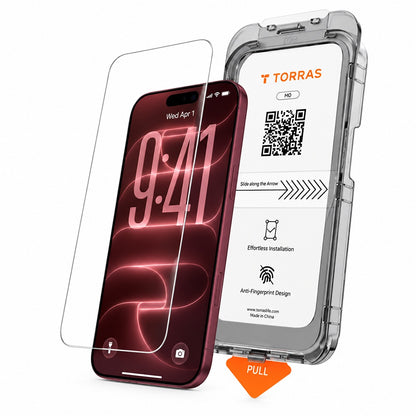 Torras HD képernyővédő fólia Apple iPhone 18 Pro / 17 Pro készülékhez, edzett üveg, teljes ragasztóval
