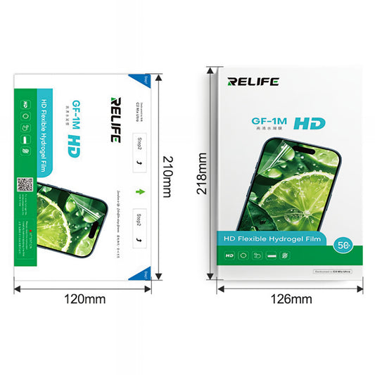 Relife GF-1M Hidrogel / TPU fólia UV Vákuumos Sunshine C3 Mix Ultra lamináló géphez, 120mm x 210mm, 50 darabos készlet