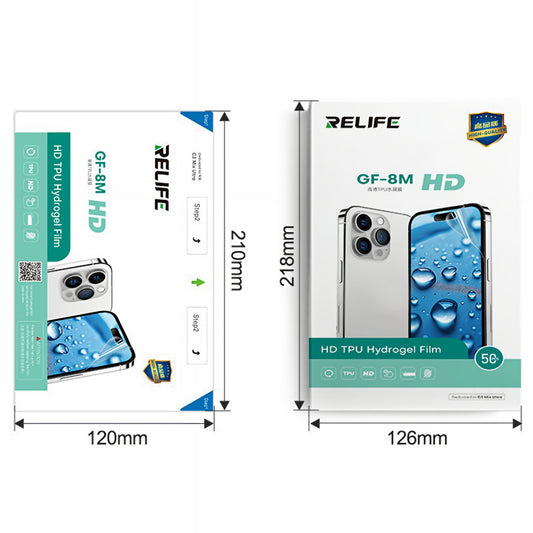 Relife GF-8M Hidrogel / TPU fólia UV Vákuumos Lamináló Gép Sunshine C3 Mix Ultra számára, 120mm x 210mm, 50 darabos készlet