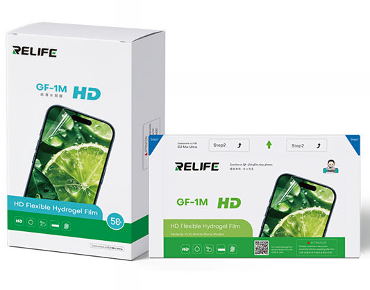 Relife GF-1M Hidrogel / TPU fólia UV Vákuumos Sunshine C3 Mix Ultra lamináló géphez, 120mm x 210mm, 50 darabos készlet