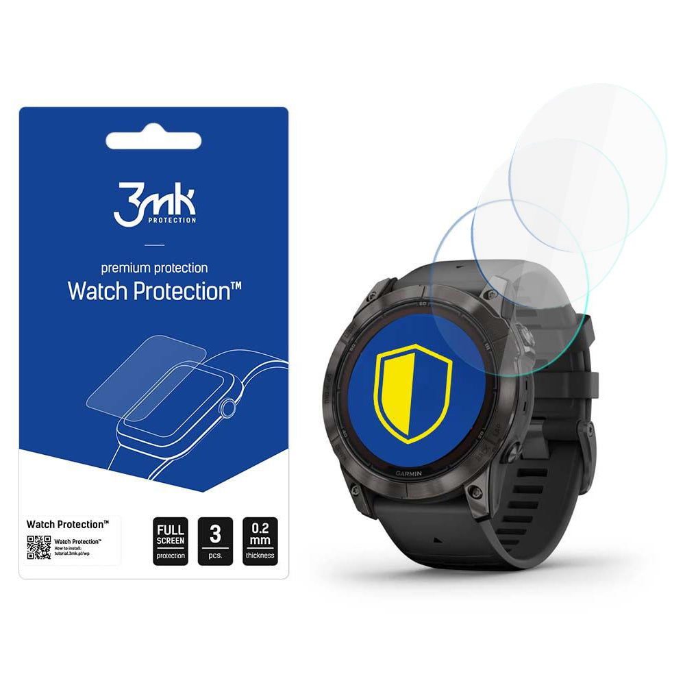 3MK FlexibleGlass védőfólia Garmin Fenix 7X Pro Solarhoz, 3 darabos készlet, rugalmas üveg