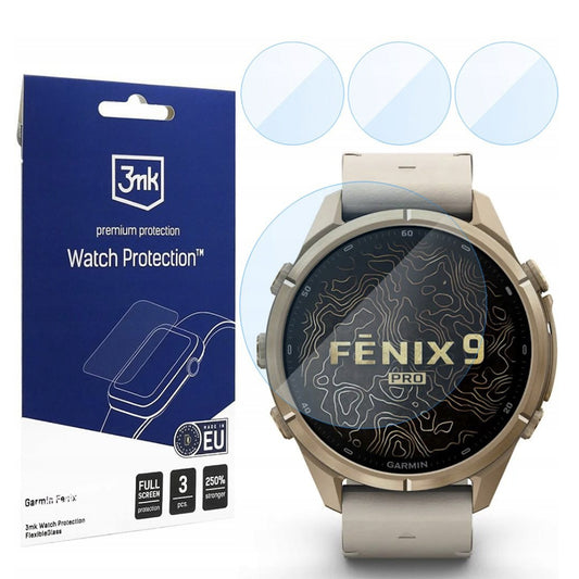 3MK FlexibleGlass védőfólia Garmin Fenix 9 Pro 43mm-hez, 3 darabos készlet, rugalmas üveg