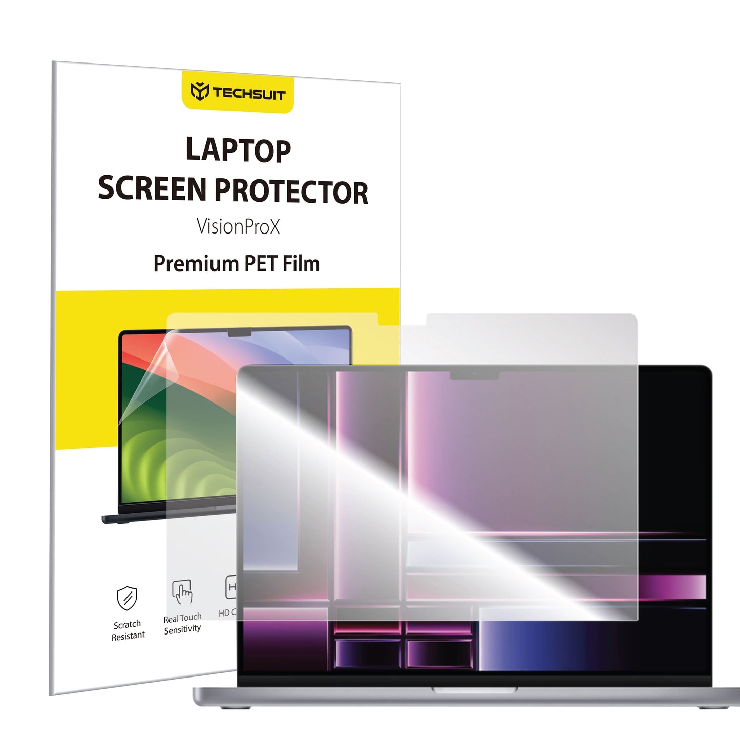 Képernyővédő fólia Anti Blue Light Techsuit VisionProX az Apple MacBook Air M4 13inch (2025) számára, Műanyag