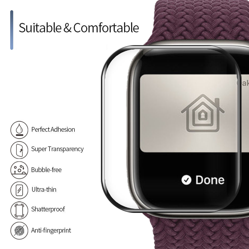 Blueo High Molecule védőfólia Apple Watch 40mm sorozathoz, edzett üveg, fekete
