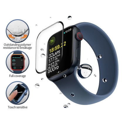 Blueo High Molecule védőfólia Apple Watch 44mm Series-hez, edzett üveg, fekete
