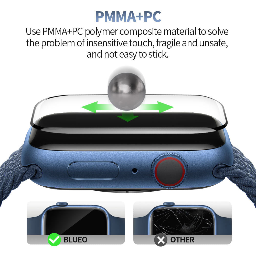 Blueo High Molecule védőfólia Apple Watch 44mm Series-hez, edzett üveg, fekete