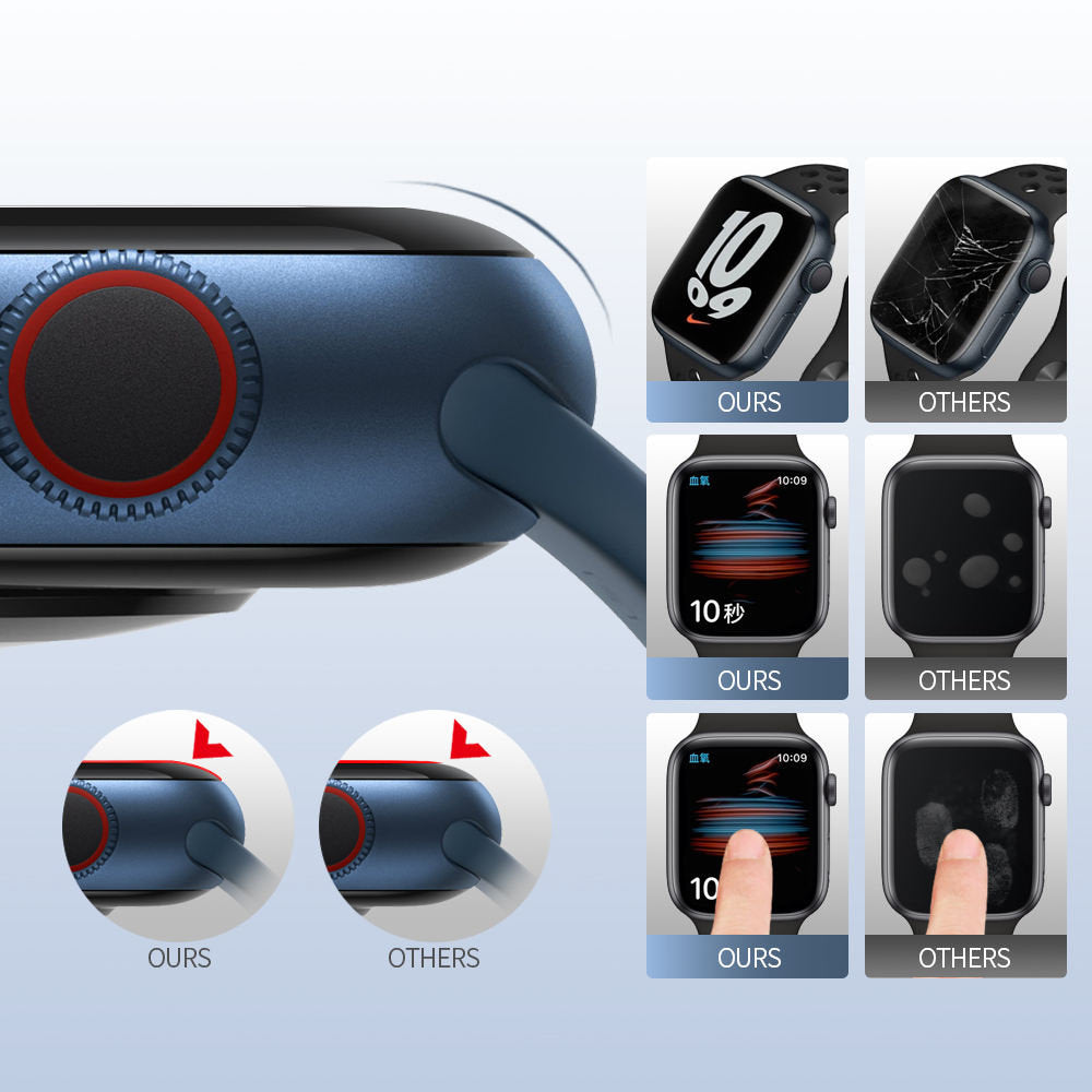 Blueo High Molecule védőfólia Apple Watch 44mm Series-hez, edzett üveg, fekete