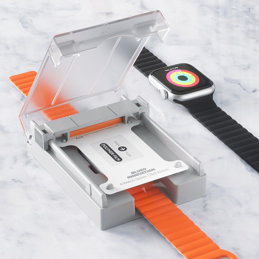 Blueo High Molecule védőfólia Apple Watch 44mm Series-hez, edzett üveg, fekete