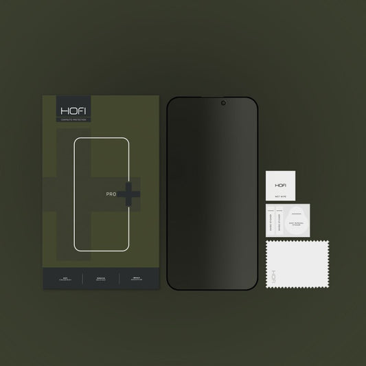 HOFI PRO+ Privacy képernyővédő fólia Apple iPhone 14 Pro-hoz, edzett üveg, teljes ragasztóval