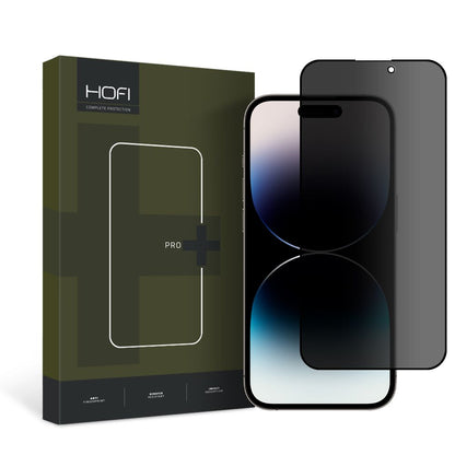HOFI PRO+ Privacy képernyővédő fólia Apple iPhone 14 Pro-hoz, edzett üveg, teljes ragasztóval