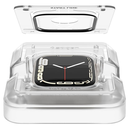 Spigen ProFlex EZ FIT védőfólia Apple Watch 9 / 8 / 7 45mm sorozathoz, 2 darabos készlet, Rugalmas üveg, Fekete AFL04051