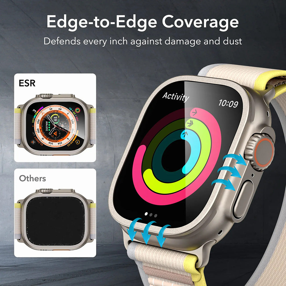 ESR Armorite védőfólia Apple Watch Ultra sorozathoz, 2 darabos készlet, Edzett üveg, Bronz