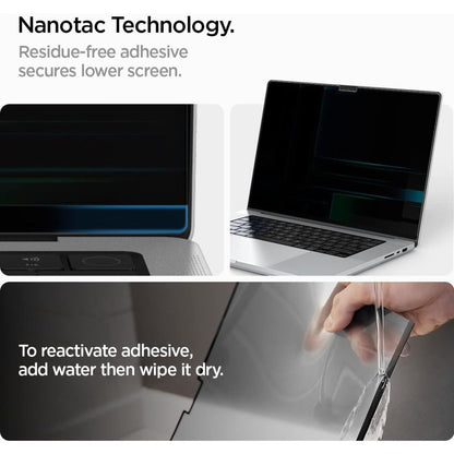 Spigen Safe View Magnetic Privacy Képernyővédő Fólia Apple MacBook Pro 14inch (2022) / (2024) / (2023) / (2021) készülékhez, Műanyag AFL06158