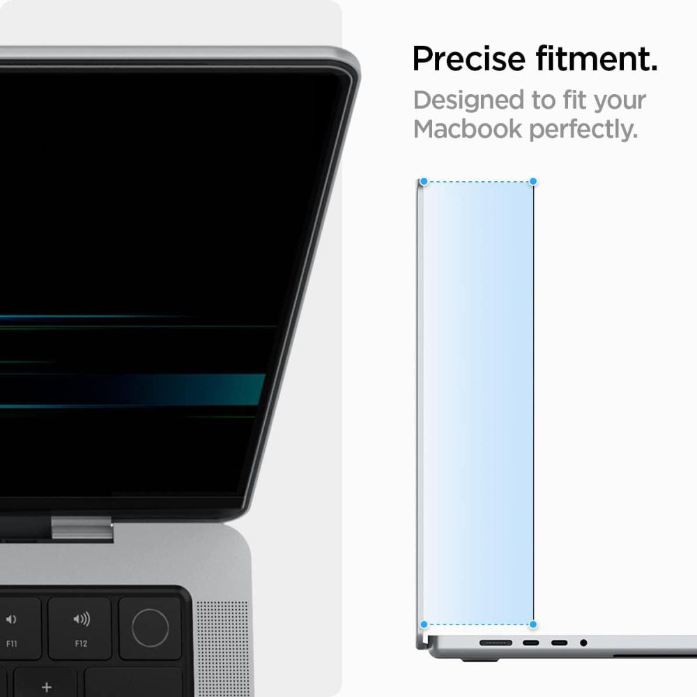Spigen Safe View Magnetic Privacy Képernyővédő Fólia Apple MacBook Pro 14inch (2022) / (2024) / (2023) / (2021) készülékhez, Műanyag AFL06158