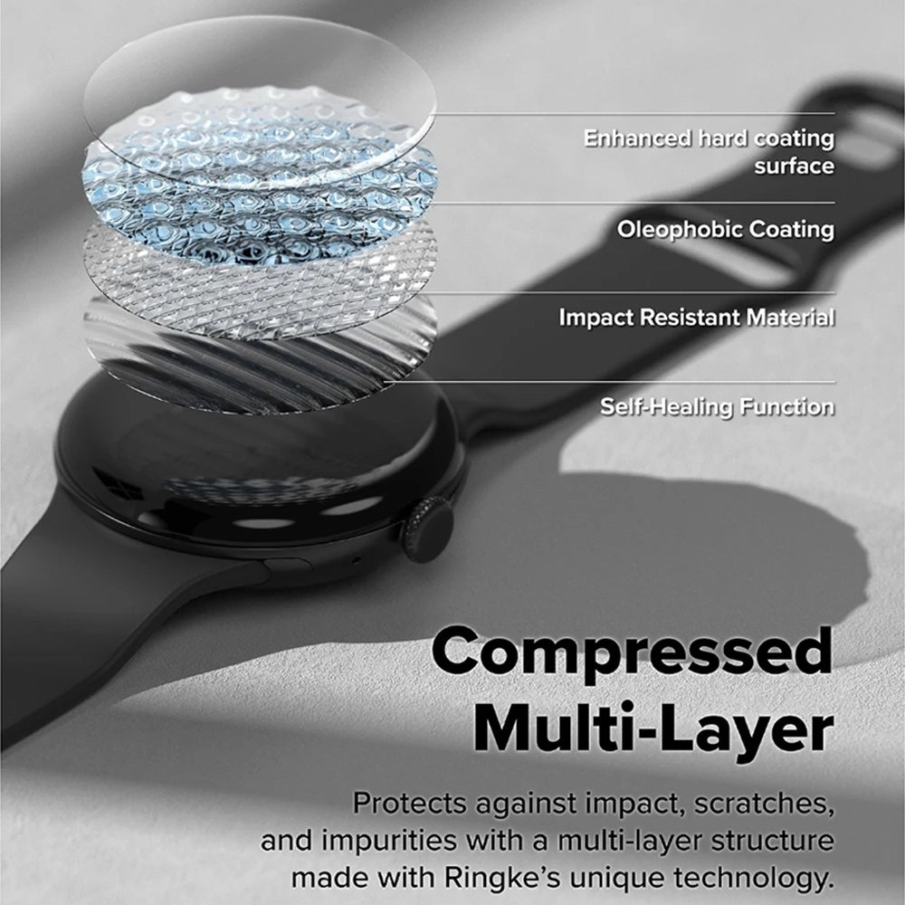 Ringke Dual Easy Pro védőfólia Google Pixel Watch 4 45mm-hez, 2 darabos készlet, Műanyag