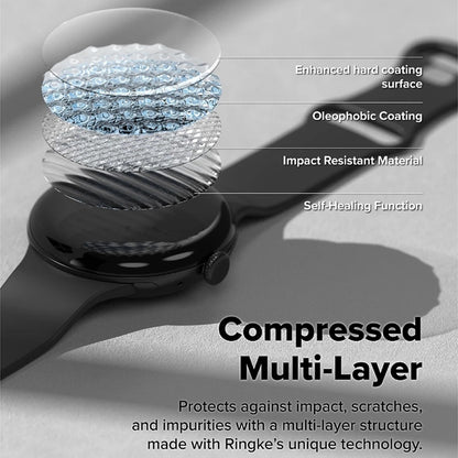 Ringke Dual Easy Pro védőfólia Google Pixel Watch 4 45mm-hez, 2 darabos készlet, Műanyag