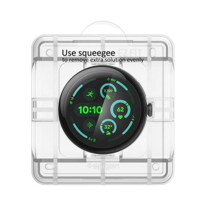 Spigen Elite Shield EZ FIT védőfólia Google Pixel Watch 45mm sorozathoz, 2 darabos készlet, edzett üveg, átlátszó AFL08525
