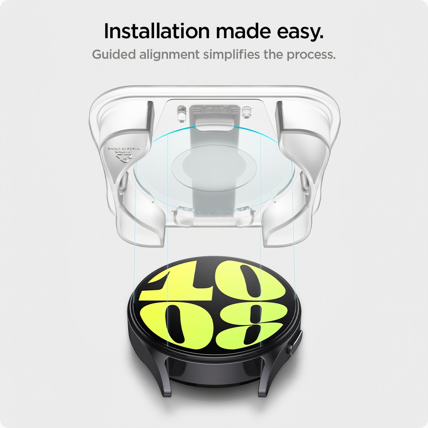 Spigen GlastR EZ FIT védőfólia Samsung Galaxy Watch7 / Watch6 / Watch5 / Watch4 44mm sorozathoz, 2 darabos készlet, Edzett üveg AGL08493