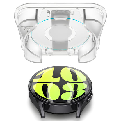 Spigen GlastR EZ FIT védőfólia Samsung Galaxy Watch7 / Watch6 / Watch5 / Watch4 44mm sorozathoz, 2 darabos készlet, Edzett üveg AGL08493