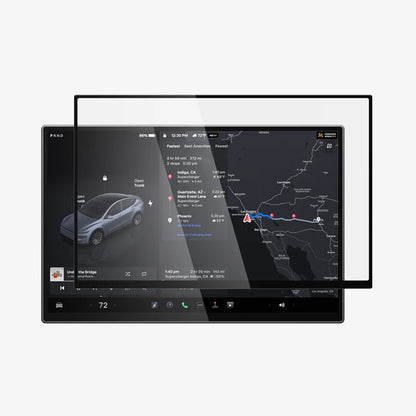 Spigen GlastR EZ FIT védőfólia Tesla Y 2026 Premium / Performance navigációhoz, edzett üveg AGL10820