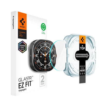 Spigen GlastR EZ FIT védőfólia Samsung Galaxy Watch Ultra2-hez, edzett üveg, 2 darabos készlet AGL11758