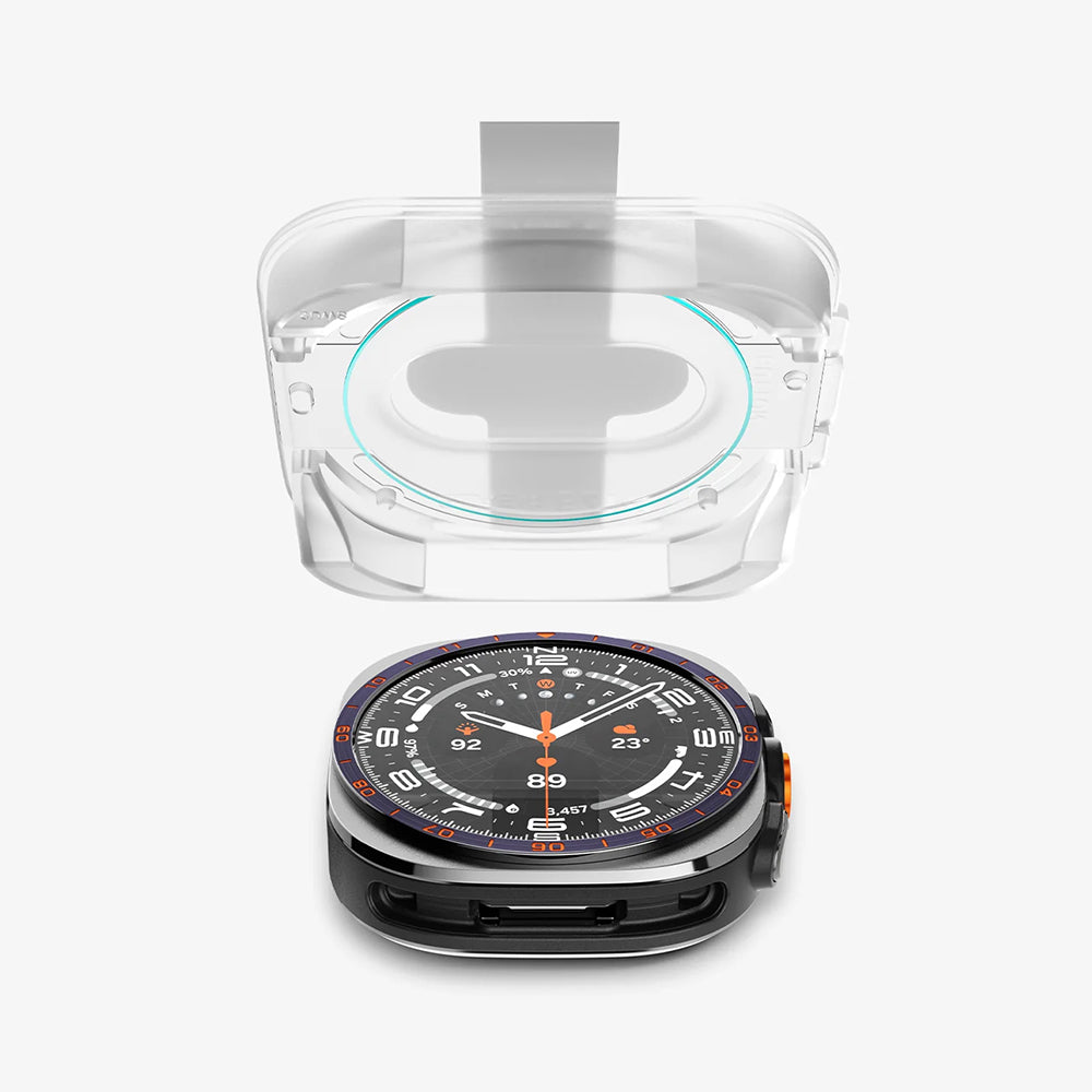 Spigen GlastR EZ FIT védőfólia Samsung Galaxy Watch Ultra2-hez, edzett üveg, 2 darabos készlet AGL11758