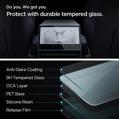 Spigen GlastR Slim Anti-Glare védőfólia Tesla Y (2026 / 2025) / 3 (2026 / 2025 / 2024) navigációhoz, edzett üveg AGL07586