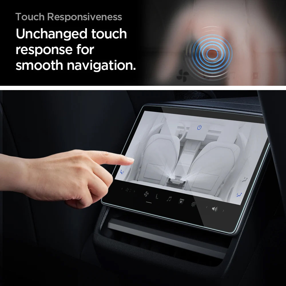 Spigen GlastR Slim Anti-Glare védőfólia Tesla Y (2026 / 2025) / 3 (2026 / 2025 / 2024) navigációhoz, edzett üveg AGL07586