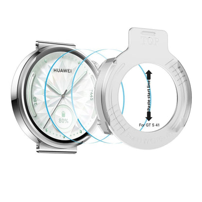 Tech-Protect Easy Set+ védőfólia Huawei Watch GT 5 41mm-hez, 2 darabos készlet, Edzett üveg