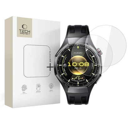 Tech-Protect Fit+ védőfólia Huawei Watch GT 6 Pro-hoz, 2 darabos készlet, Edzett üveg