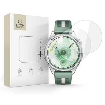 Tech-Protect Fit+ védőfólia Huawei Watch GT 6 46mm-hez, 2 darabos készlet, Edzett üveg