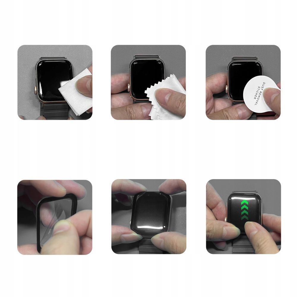 Tech-Protect Flex+ védőfólia Apple Watch 46mm sorozathoz, 2 darabos készlet, Rugalmas üveg, Fekete