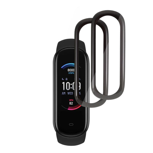 Techsuit Nano Flex védőfólia Amazfit Band 5-höz, 2 darabos készlet, Műanyag, Fekete