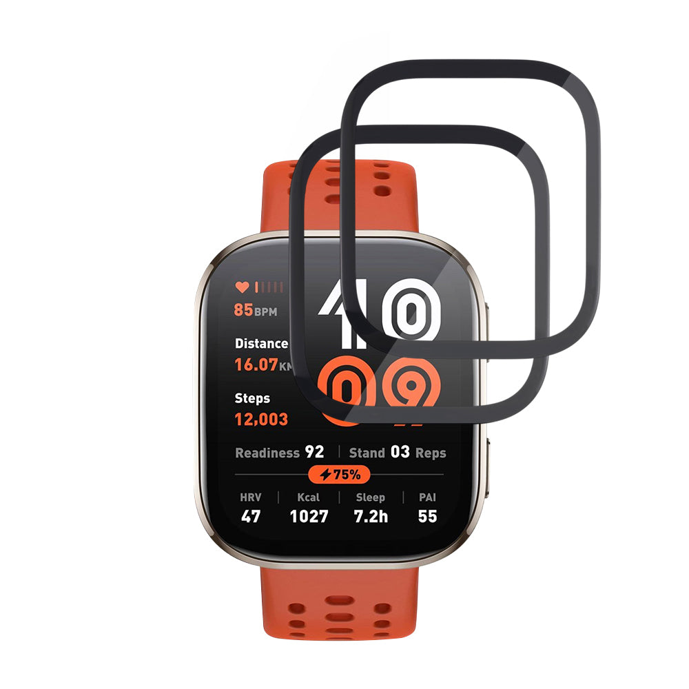 Techsuit Nano Flex védőfólia Amazfit Bip 6-hoz, 2 darabos készlet, Műanyag, Fekete