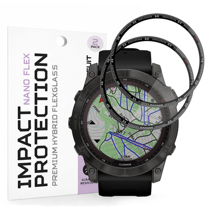 Techsuit Nano Flex védőfólia Garmin Fenix 7X-hez, 2 darabos készlet, Műanyag, Fekete