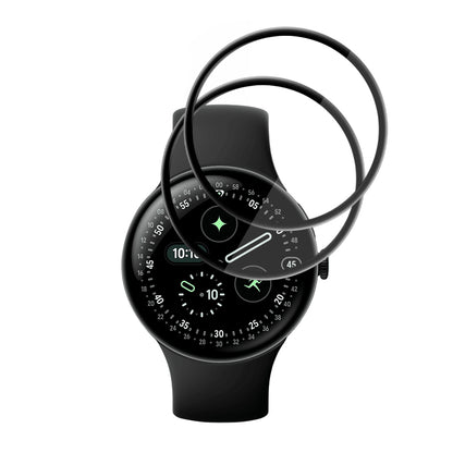 Techsuit Nano Flex védőfólia Google Pixel Watch 4 45mm-hez, 2 darabos készlet, Műanyag, Fekete