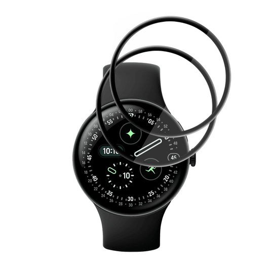 Techsuit Nano Flex védőfólia Google Pixel Watch 4 45mm-hez, 2 darabos készlet, Műanyag, Fekete