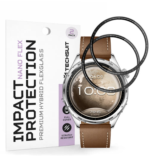 Techsuit Nano Flex védőfólia Honor Watch 6-hoz, műanyag, 2 darabos készlet, fekete