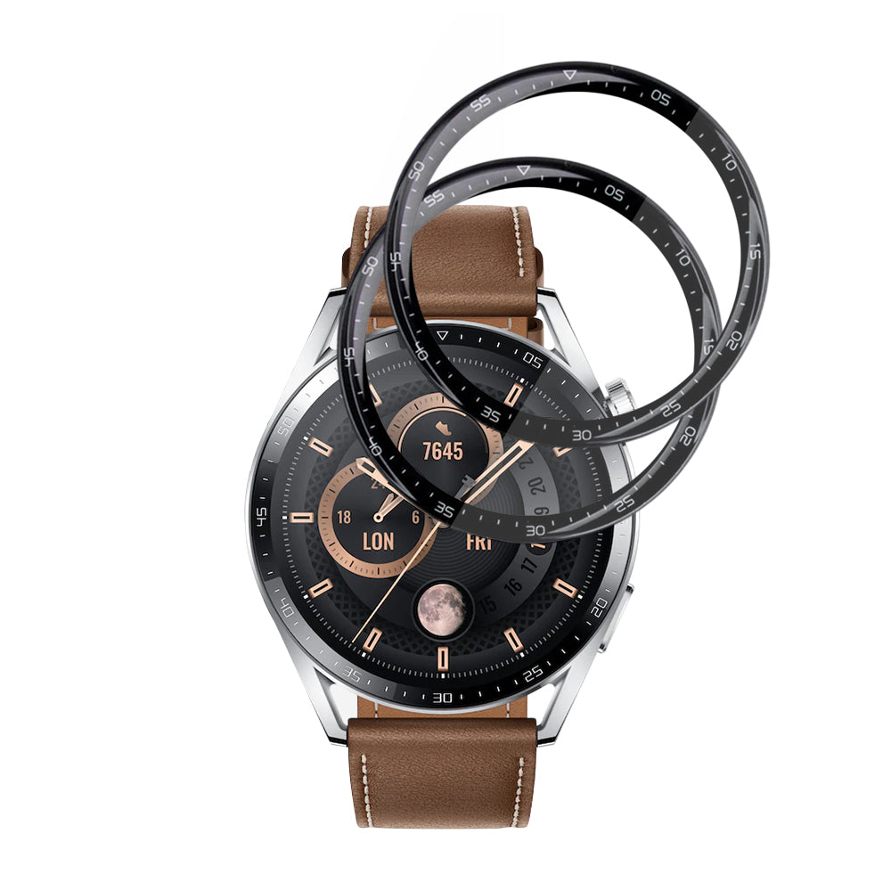 Techsuit Nano Flex védőfólia Huawei Watch GT 3 46mm-hez, 2 darabos készlet, Műanyag, Fekete