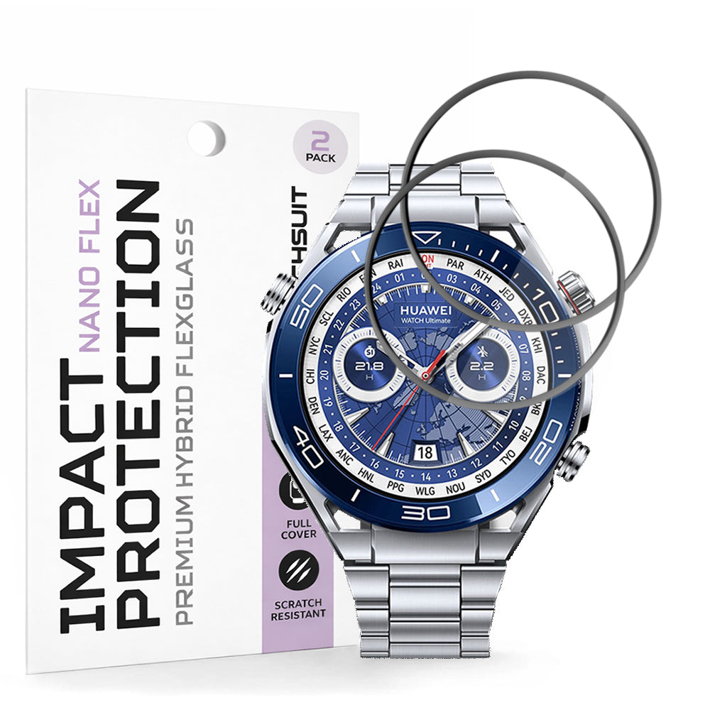 Techsuit Nano Flex védőfólia Huawei Watch Ultimate 2 / Ultimate órához, 2 darabos készlet, Műanyag, Fekete