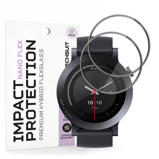 Techsuit Nano Flex védőfólia Nothing CMF Watch 3 Pro-hoz, 2 darabos készlet, Műanyag, Fekete