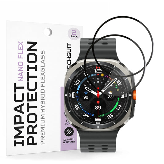 Techsuit Nano Flex védőfólia Samsung Galaxy Watch Ultra órához, 2 darabos készlet, Műanyag, Fekete