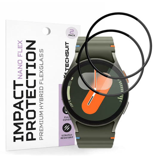 Techsuit Nano Flex védőfólia Samsung Galaxy Watch7 40mm-hez, 2 darabos készlet, Műanyag, Fekete