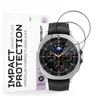 Techsuit Nano Flex védőfólia Samsung Galaxy Watch8 Classic-hez, 2 darabos készlet, Műanyag, Fekete